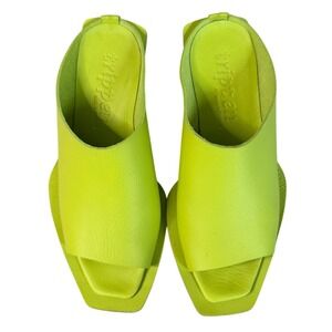 Trippen Sham Slide  Wedge Sandal 37 Neon Green Chunky Avant-Garde Maximalist Y2K
